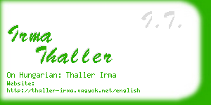 irma thaller business card